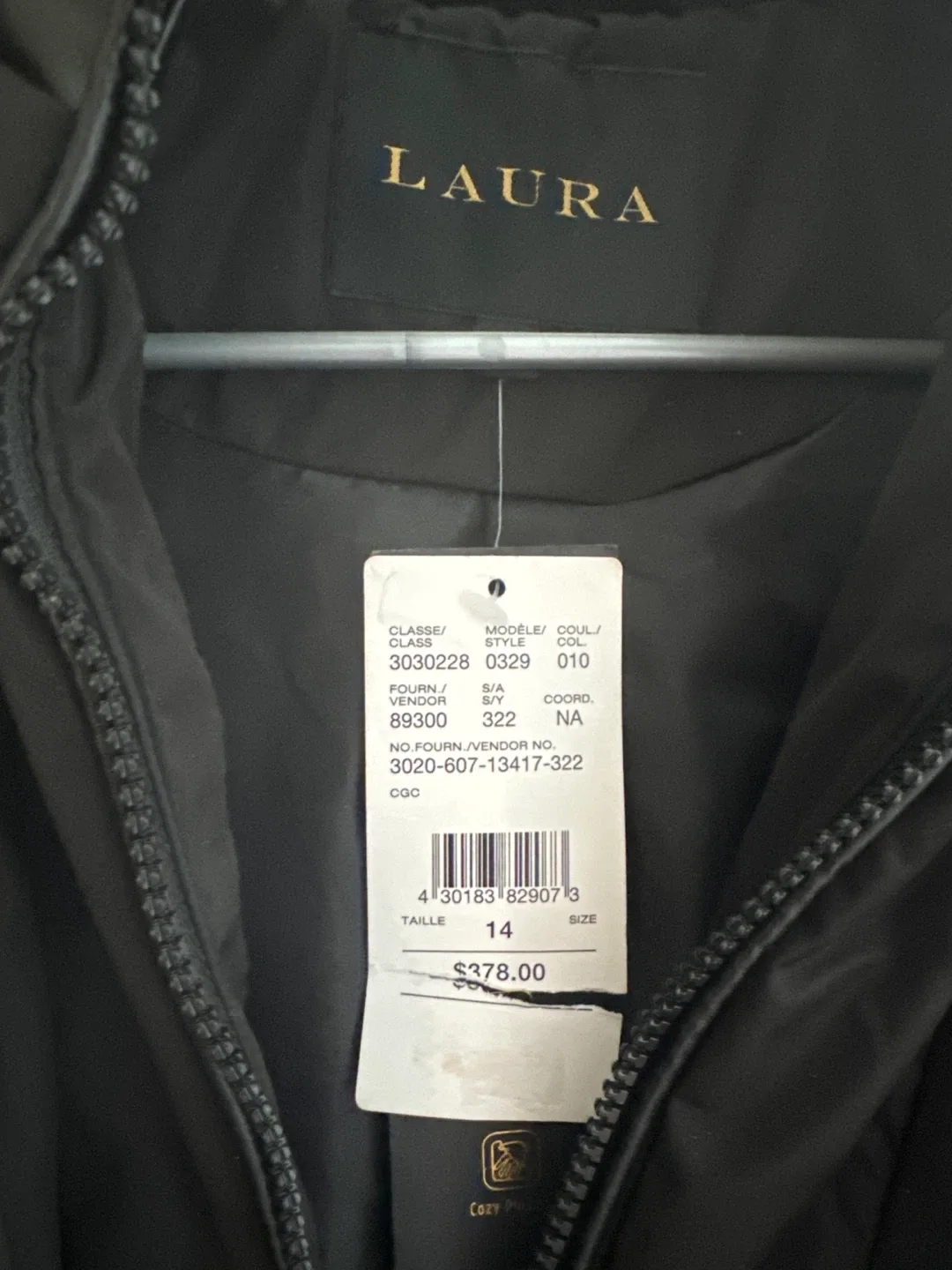 Laura Coat Size 14 - Black with Faux Fur image indicator(2)