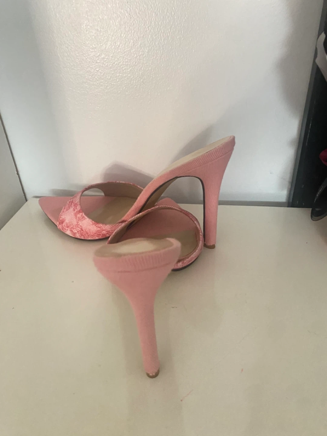 Pink Heeled Mules