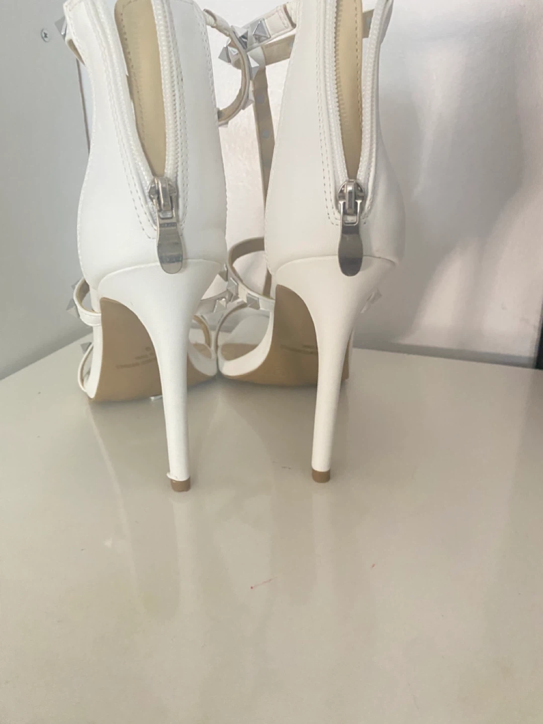 White Studded Heels - photo 2