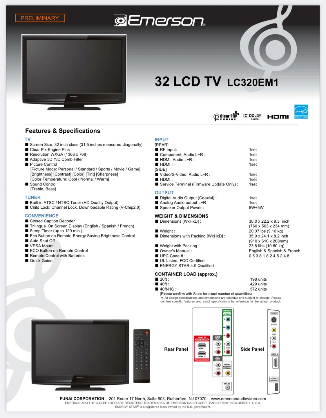 🥕 Funai 32" Class LCD TV LC320EM1 thumbnail
