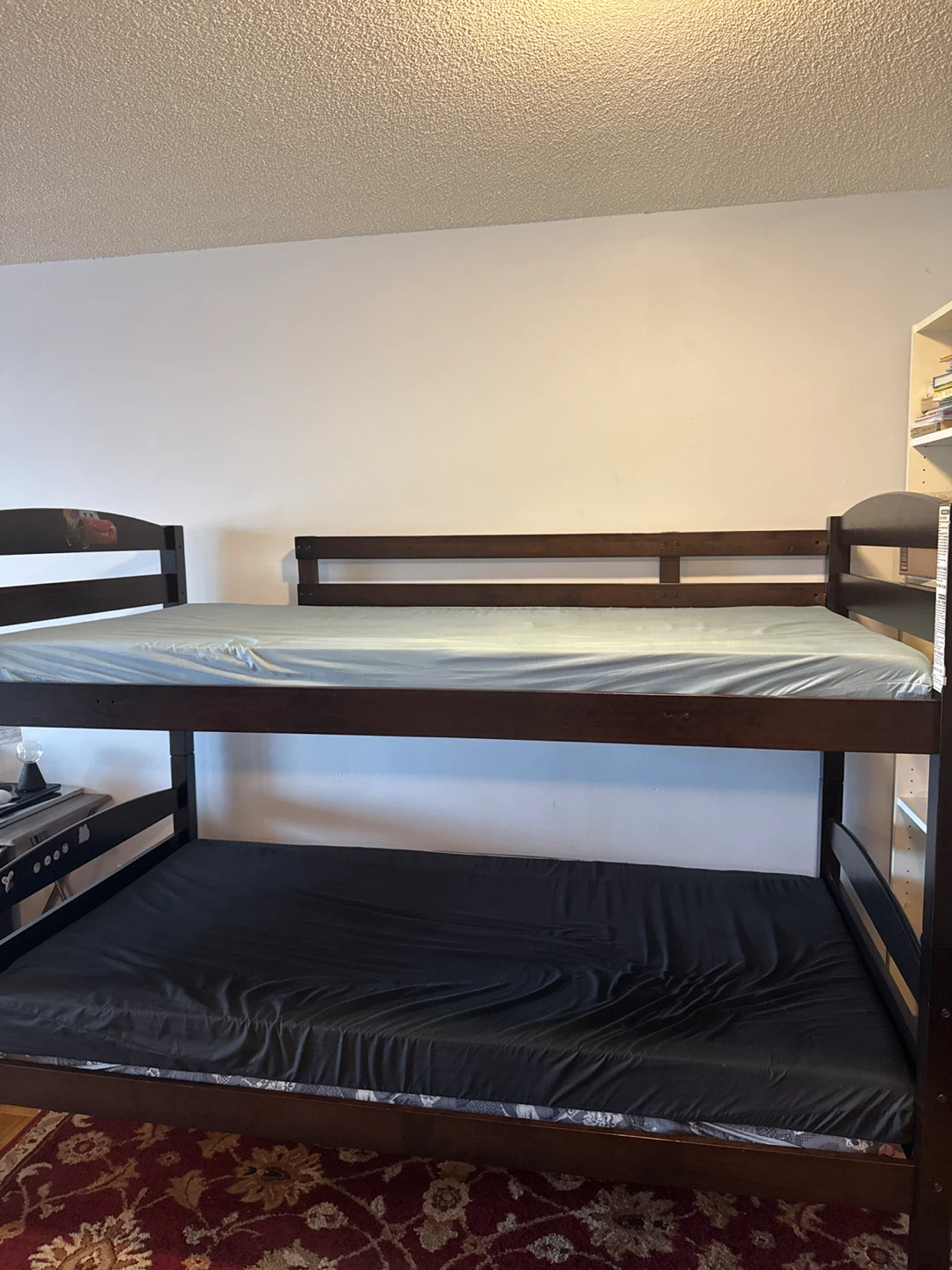 Dark Brown Twin Bunk Bed Frame + Mattresses - photo 2