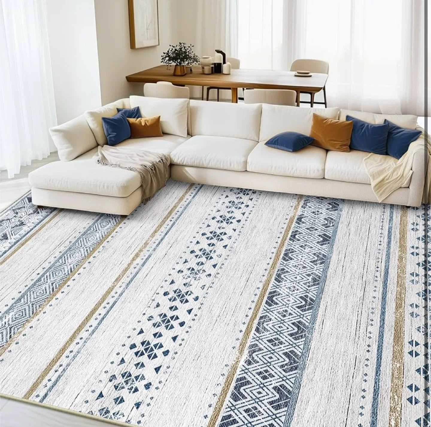 Patterned Area Rug 8x10 ft- Machine Washable thumbnail