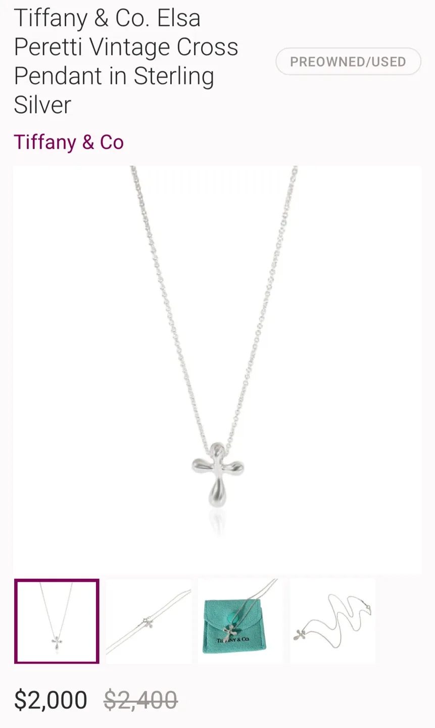 Tiffany Cross Pendant Necklace image indicator(5)