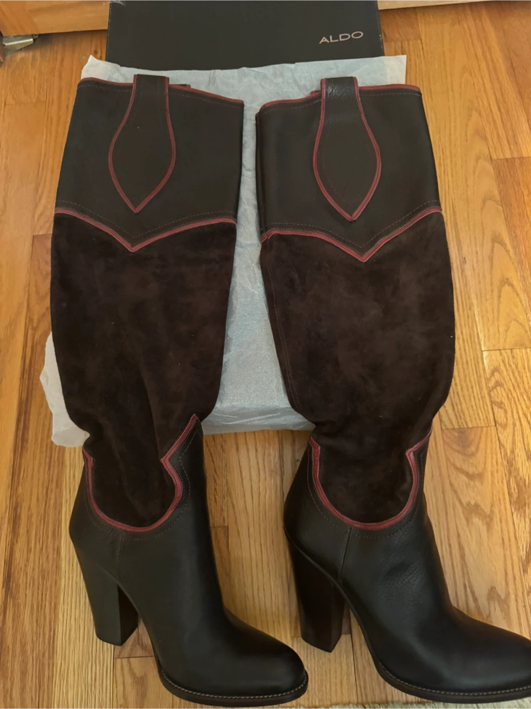 Aldo Alderica-22 Brown Leather Boots, Size 7 - photo 3