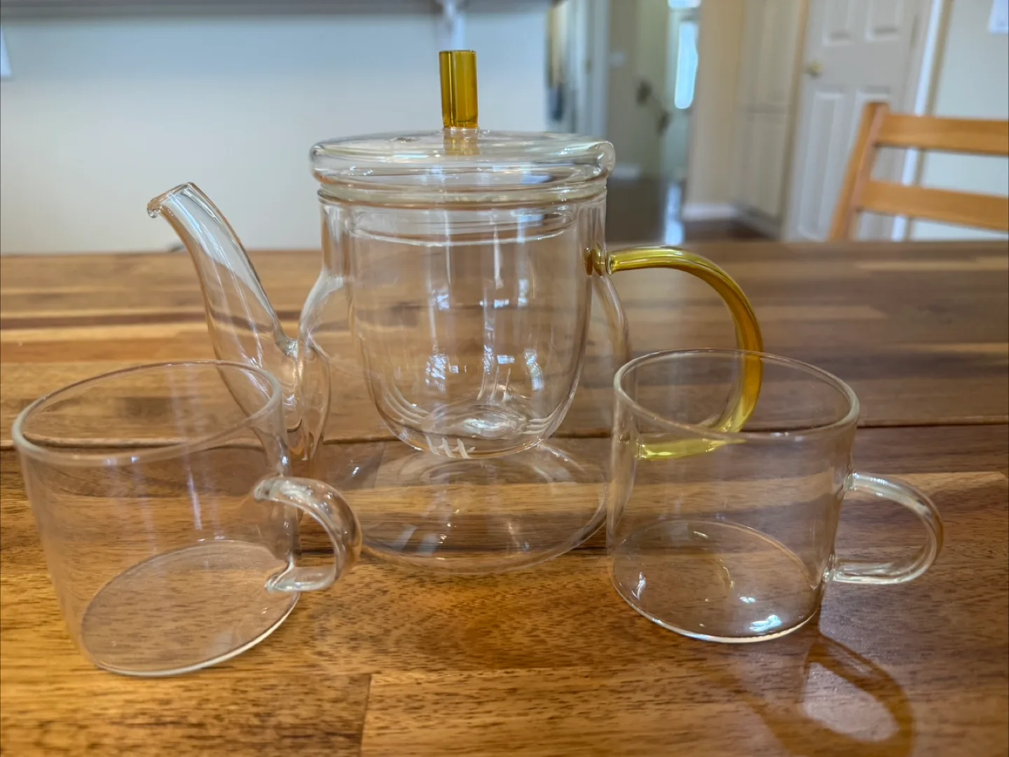 Glass Teapot with Infuser & 2 cups 800 ml image indicator(2)