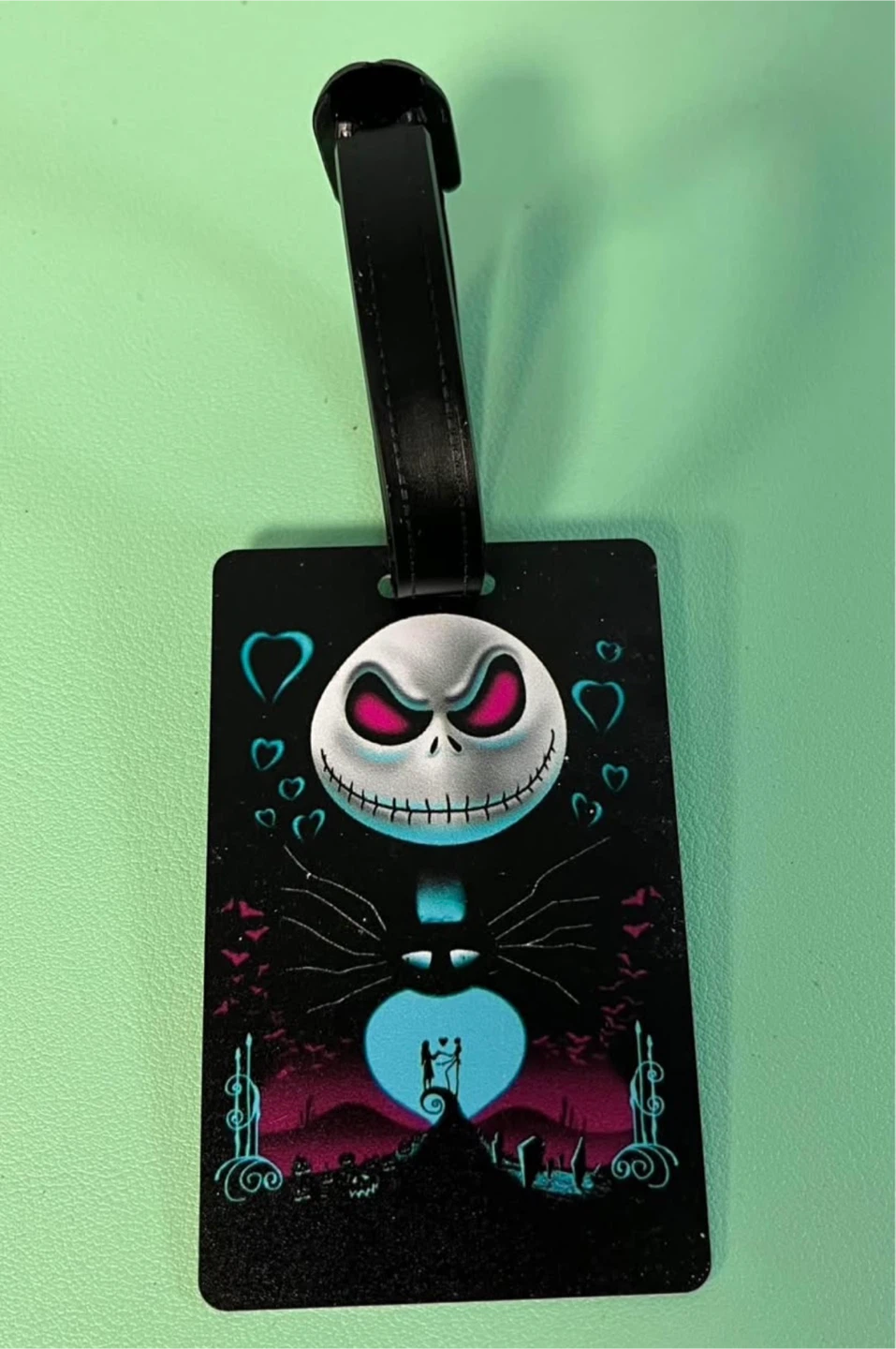 Nightmare before Christmas luggage tag.