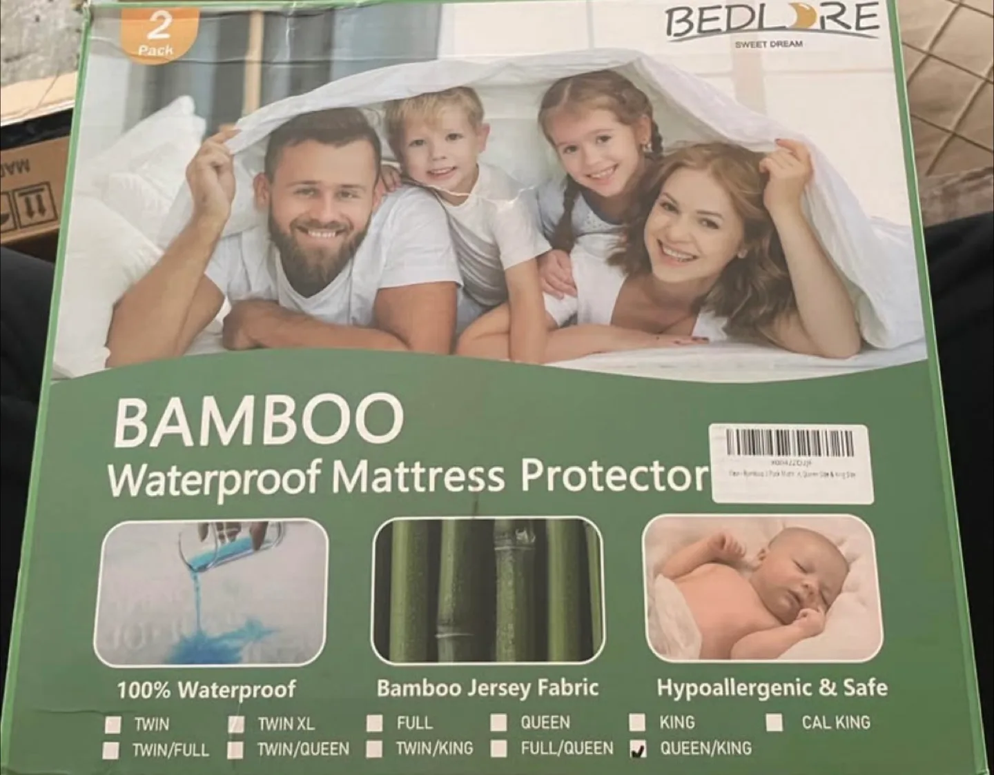 Bamboo Waterproof Queen Mattress Protector thumbnail