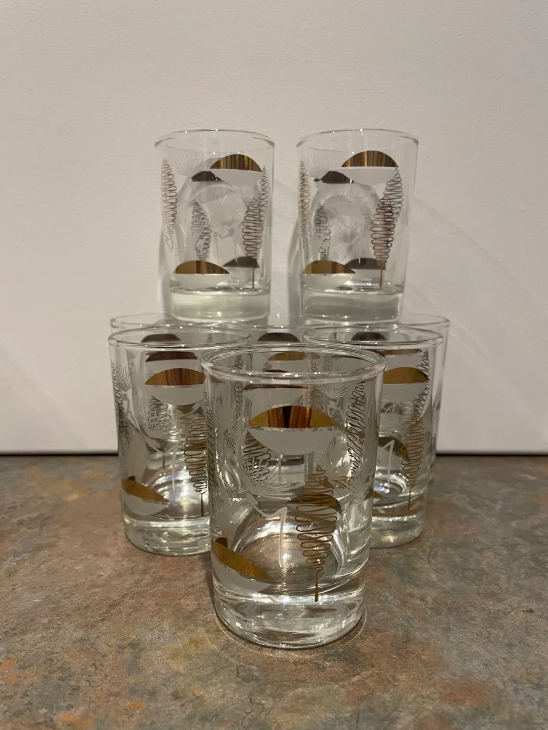 Mid-Century Set of 8 Dominion Shot glasses thumbnail