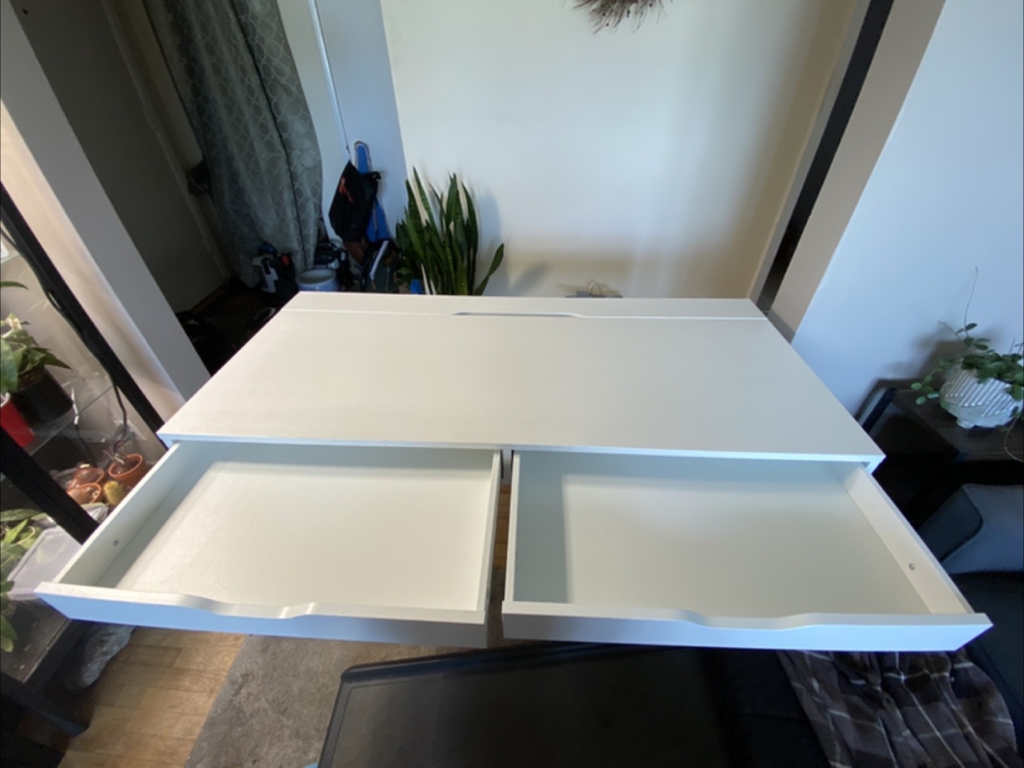 White IKEA Alex Desk with Drawers - photo 2