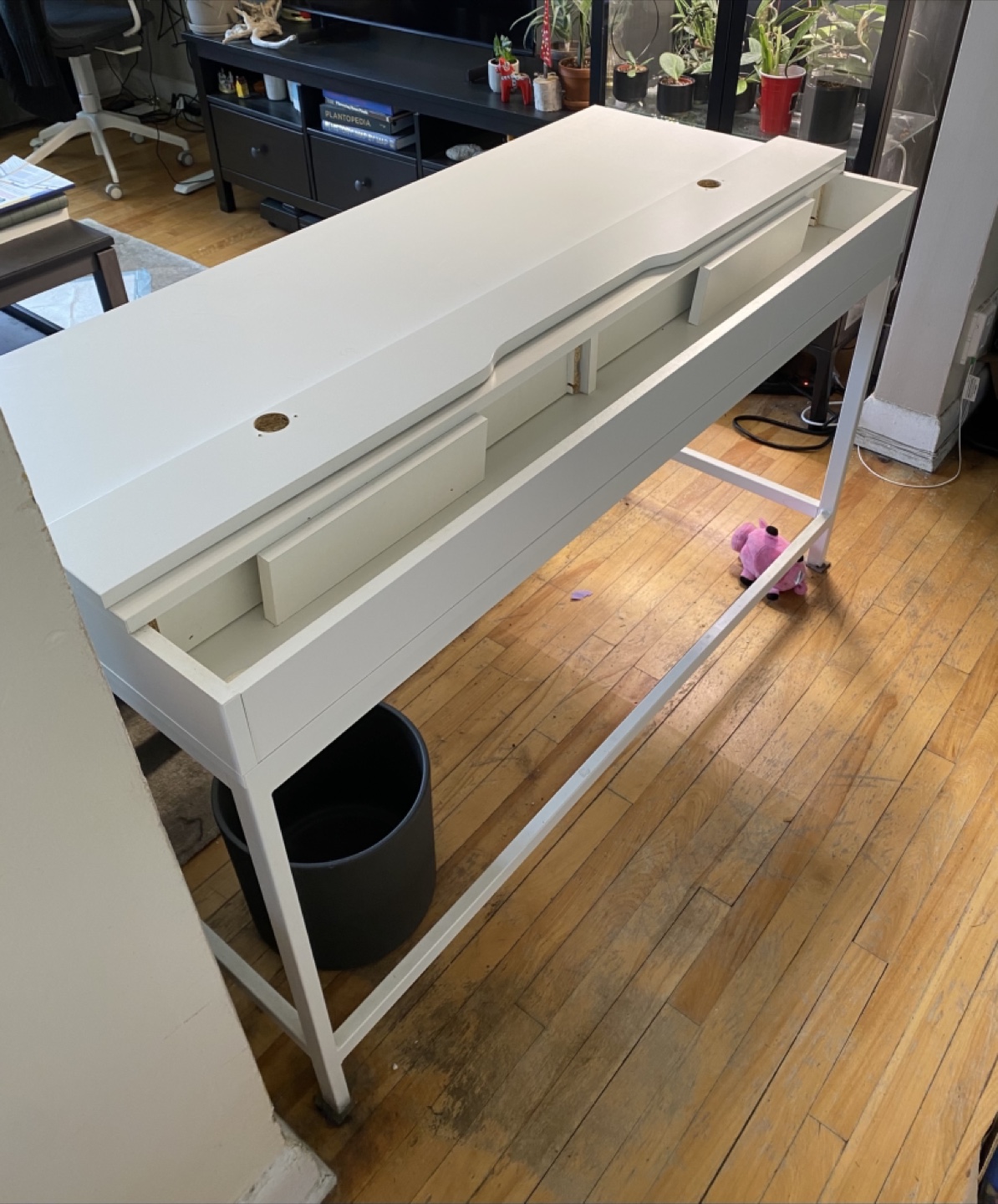 White IKEA Alex Desk with Drawers - photo 5