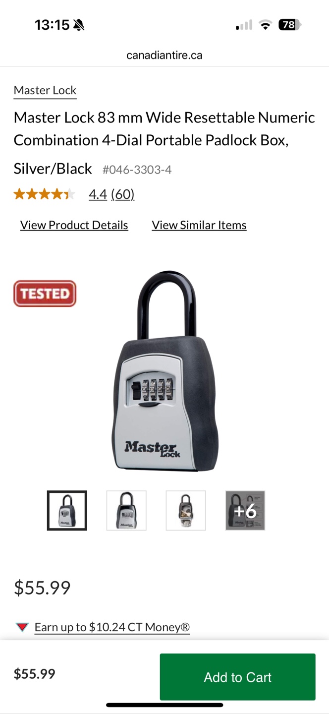 Master Lock 83mm Resettable 4-Dial Padlock Box