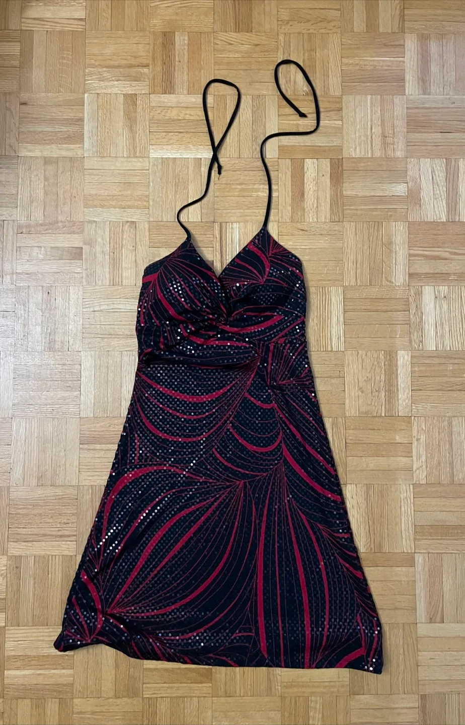 Halter Dress - Black and Red image indicator(2)