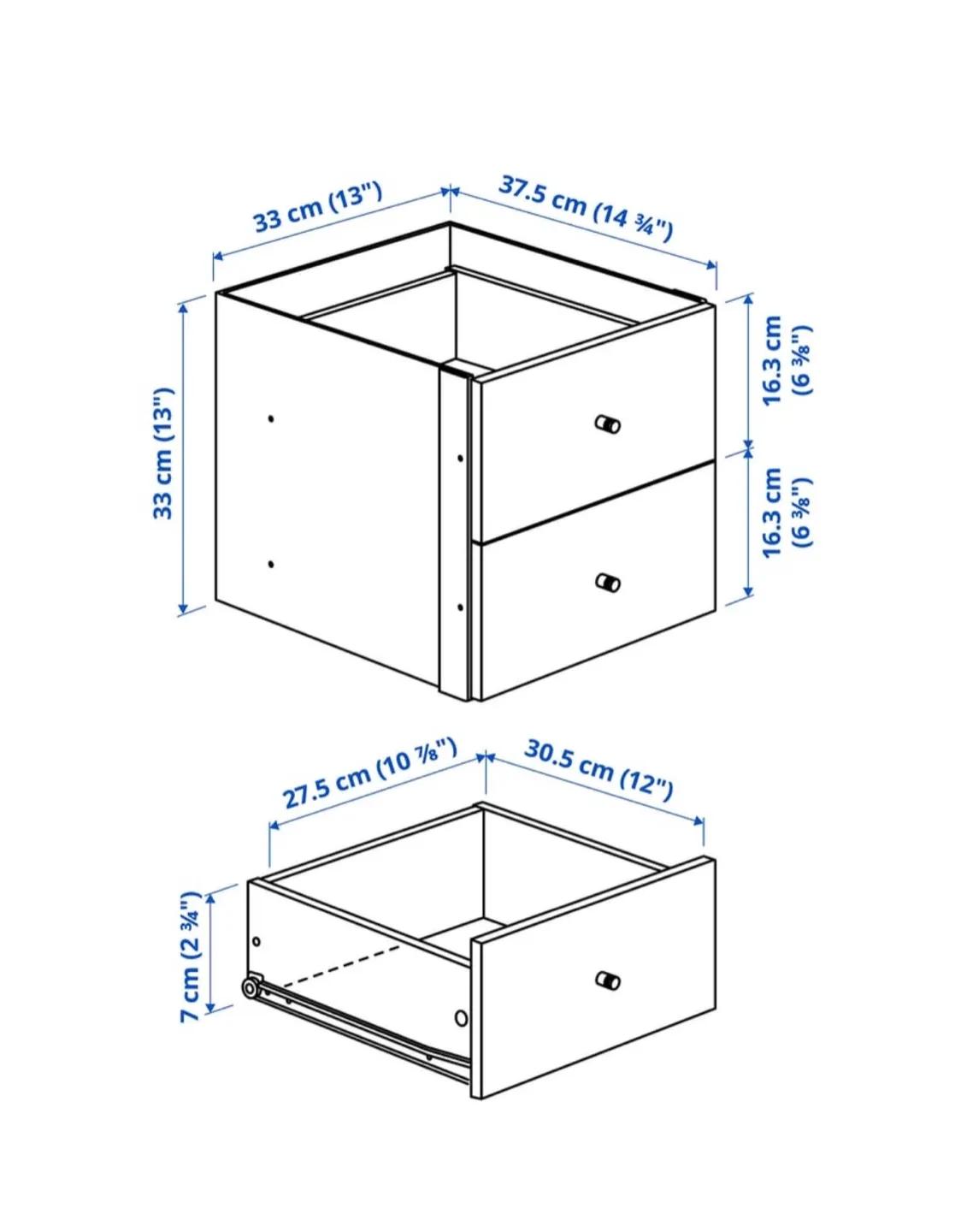 IKEA Kallax Black Drawers and door Insert image indicator(2)