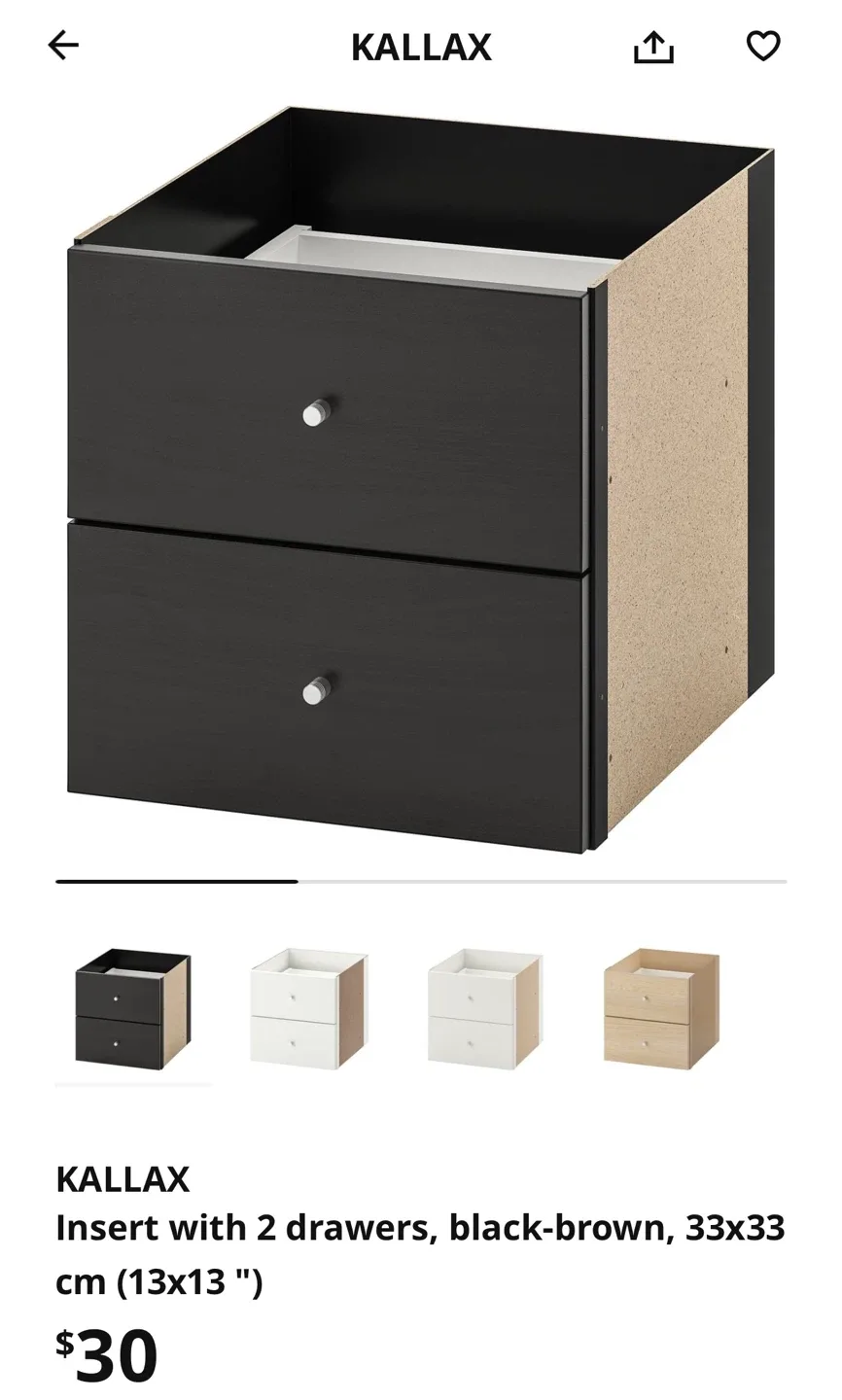 IKEA Kallax Black Drawers and door Insert image indicator(4)