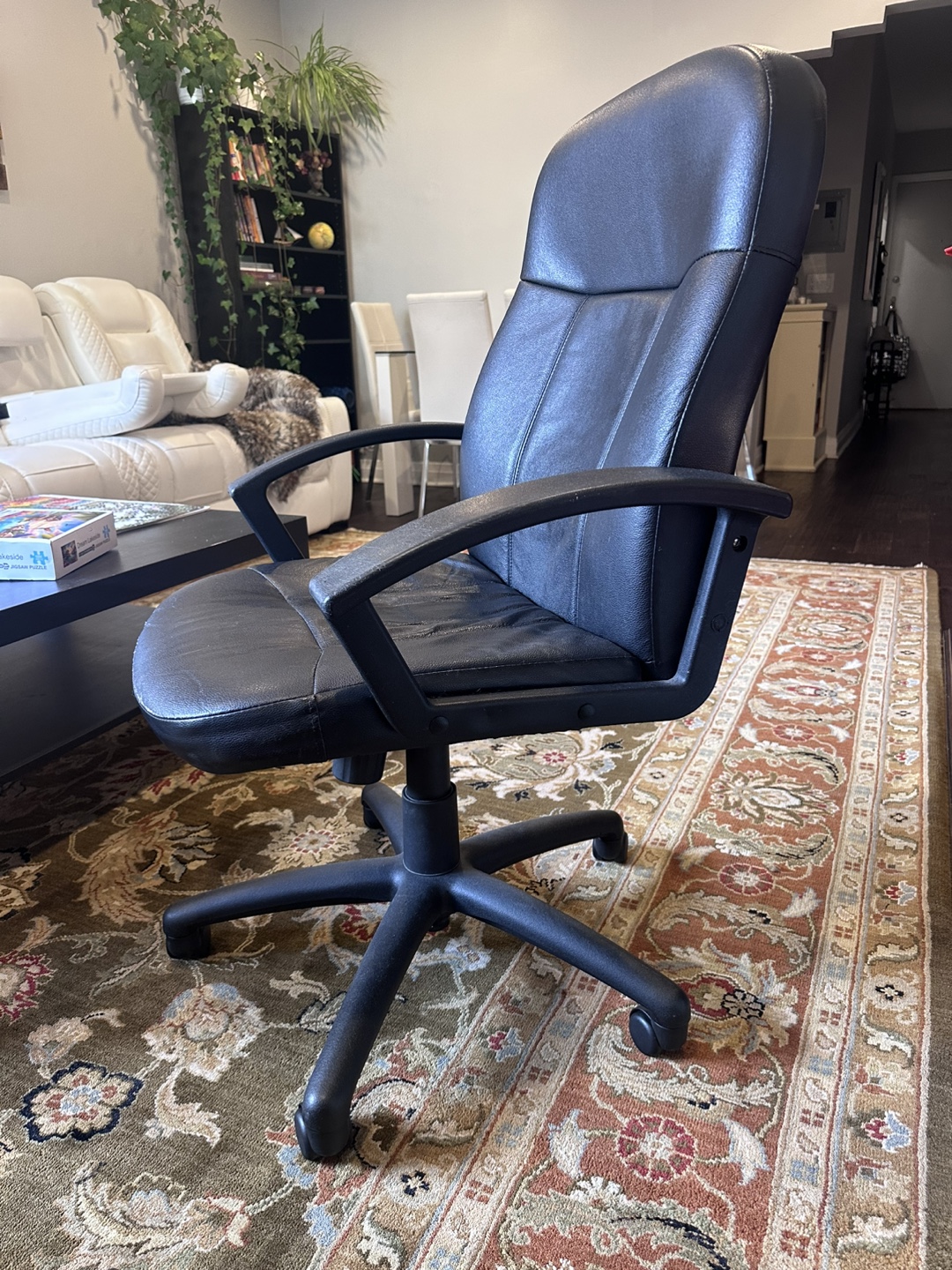 Black Leather Office Chair - photo 2