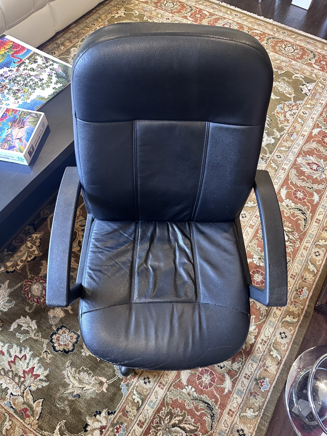 Black Leather Office Chair - photo 5