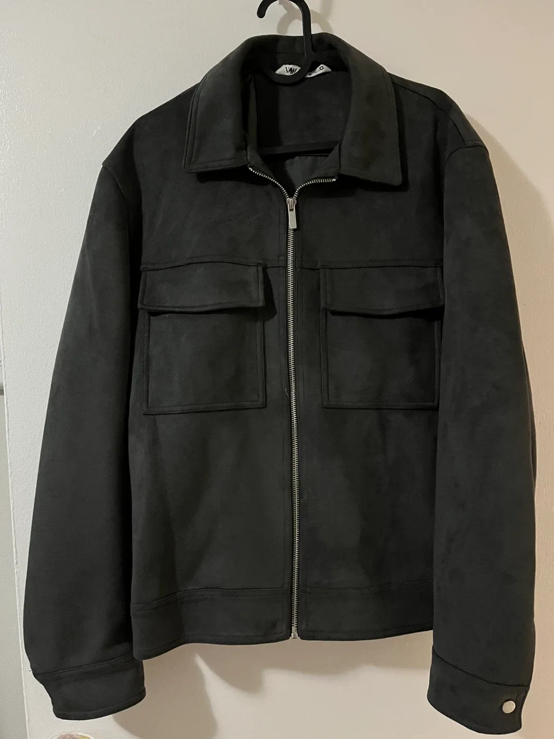 Zara Black Faux Suede Jacket - Size M thumbnail