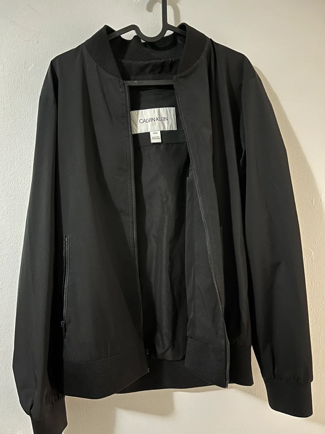 Calvin Klein Black Bomber Jacket - Size S thumbnail