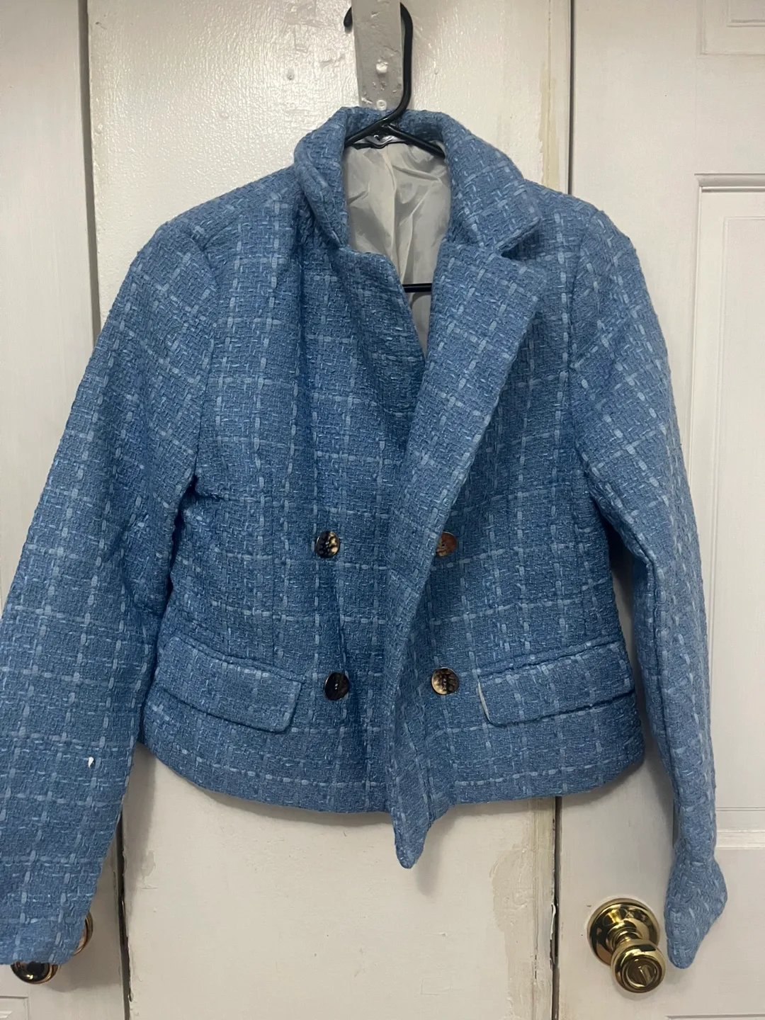 Blue Tweed Blazer Jacket thumbnail