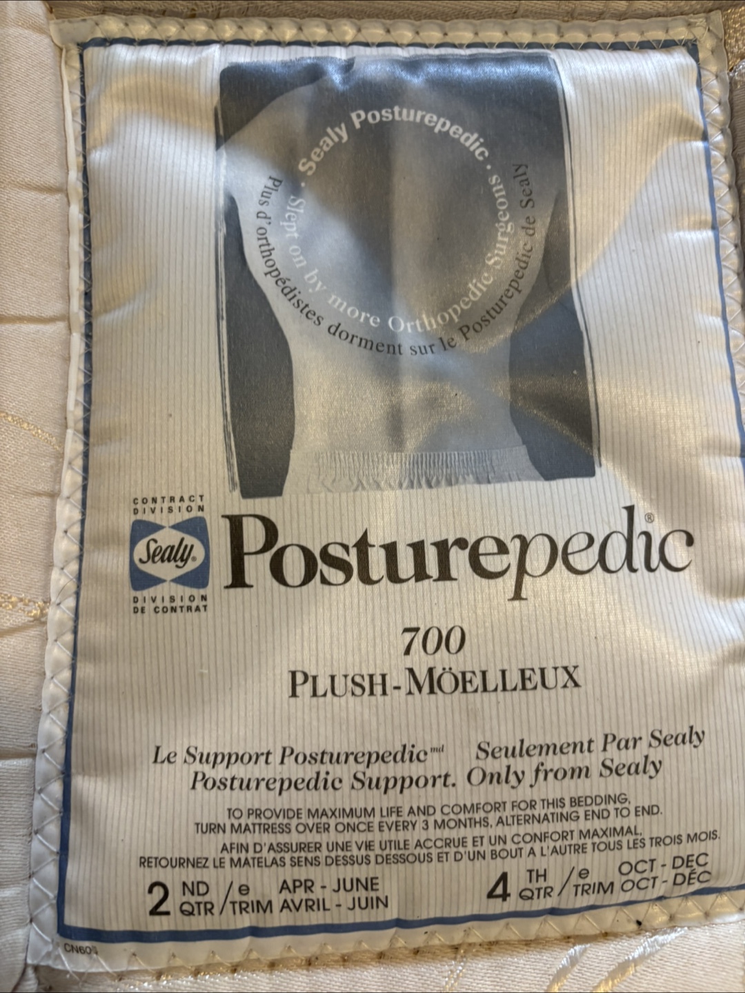 Queen size Bed frame, box spring and Sealy Posturepedic Mattress - photo 3