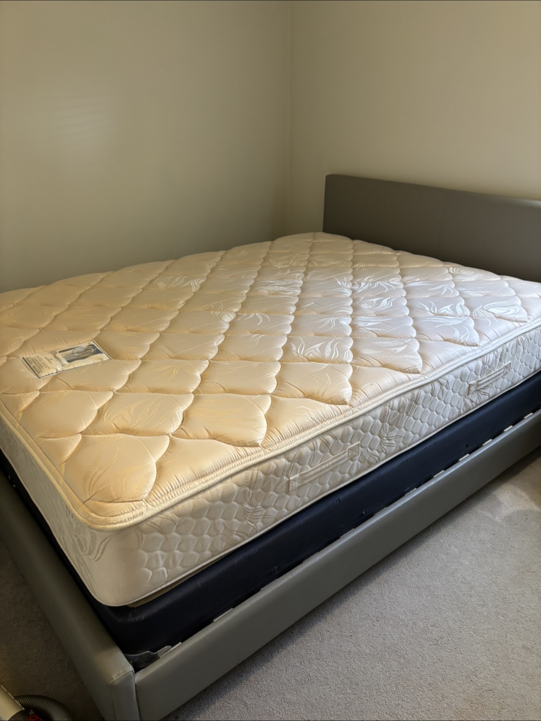Queen size Bed frame, box spring and Sealy Posturepedic Mattress - photo 2