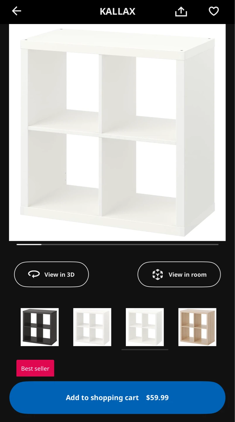 IKEA Kallax White 4-Cube Unit