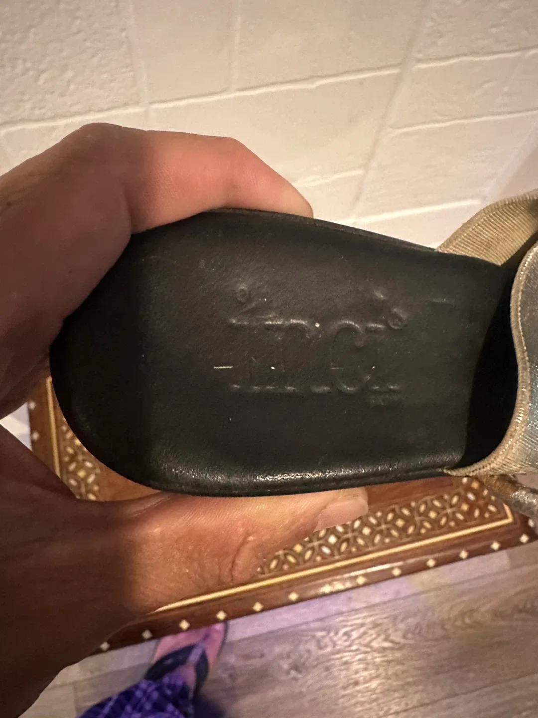 TLC Silver & Black Wedge Sandals - Size 37 image indicator(3)