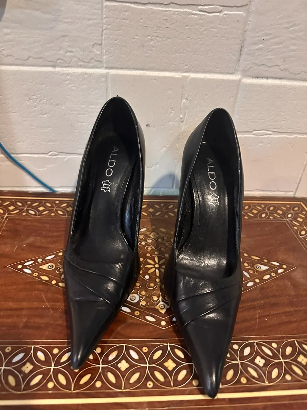 Aldo Black Pointed Heels - Size 37 thumbnail