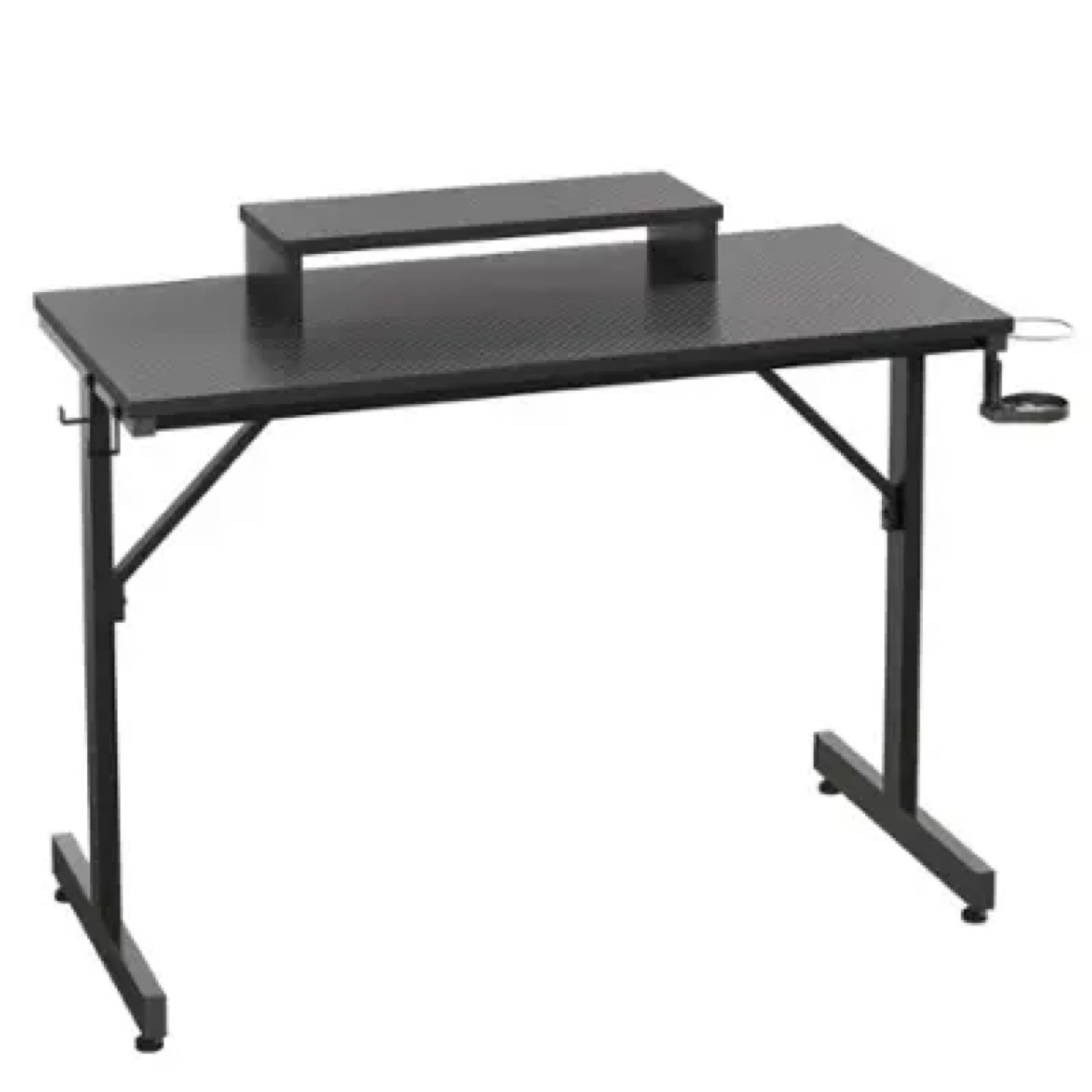 Gaming Desk with Monitor Shelf - Black - photo 2