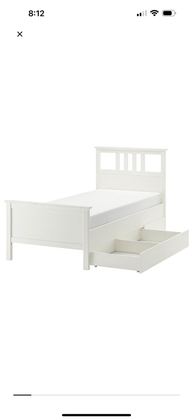 IKEA Hemnes White Twin Bed Frame with Slats - photo 3