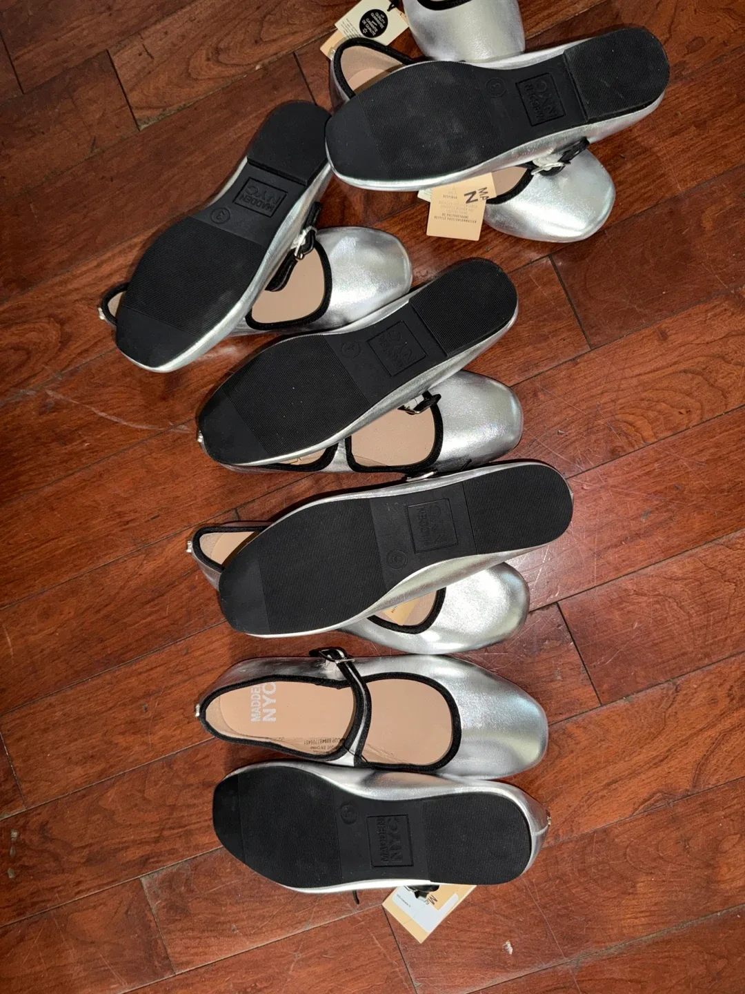Madden NYC Silver Ballet Flats - Size 8 thumbnail