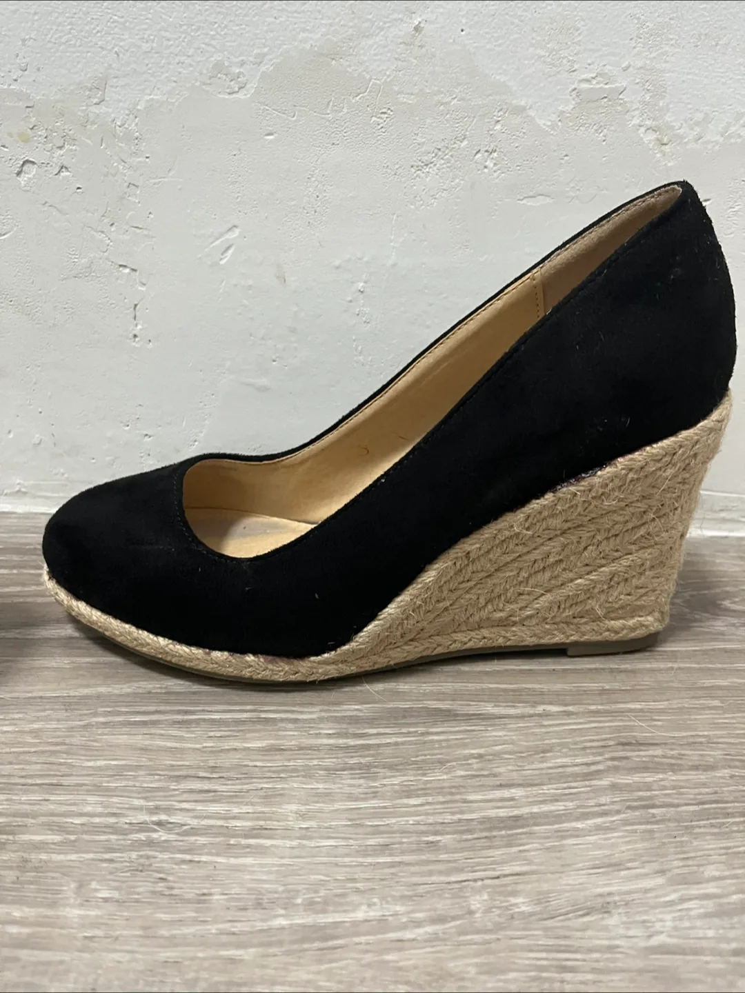 Black Wedge Espadrille Shoes thumbnail