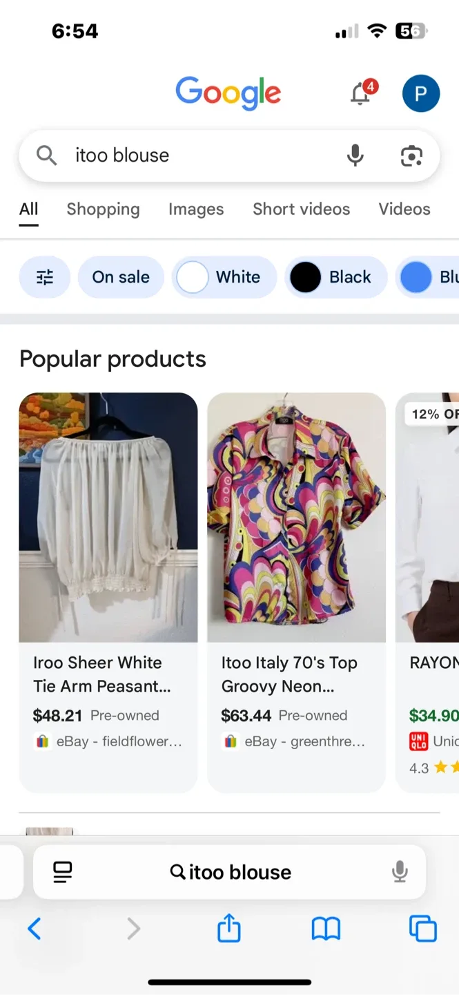 ITOO Blue Boho Crochet Lace Blouse - Size S/M image indicator(9)