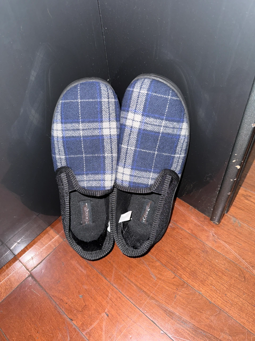 George Blue Plaid Slippers
