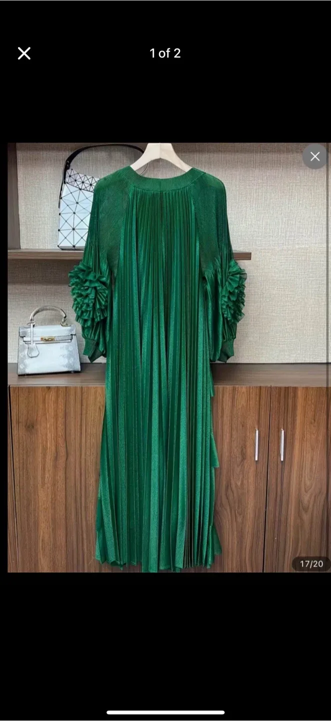 Dark Green Tiered Maxi Dress - One Size thumbnail