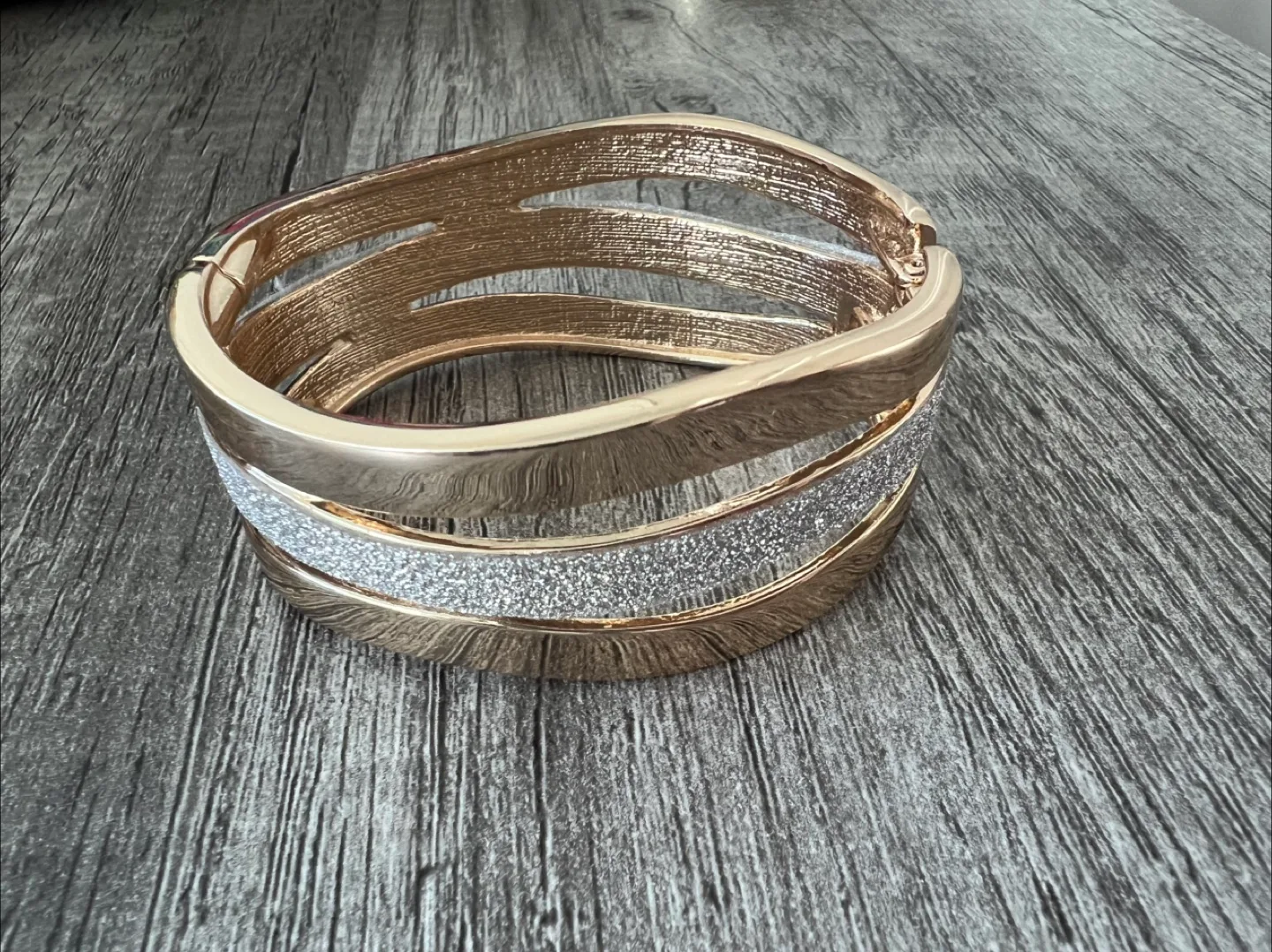 Gold & Silver Bangle Bracelet thumbnail