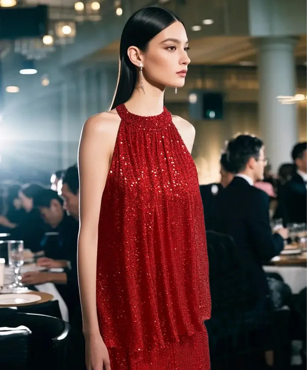 Red Sequin Halter Top & Skirt - Size 5 image indicator(4)