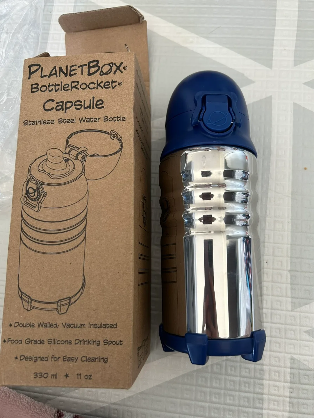 PlanetBox BottleRocket Capsule Stainless Steel Water Bottle