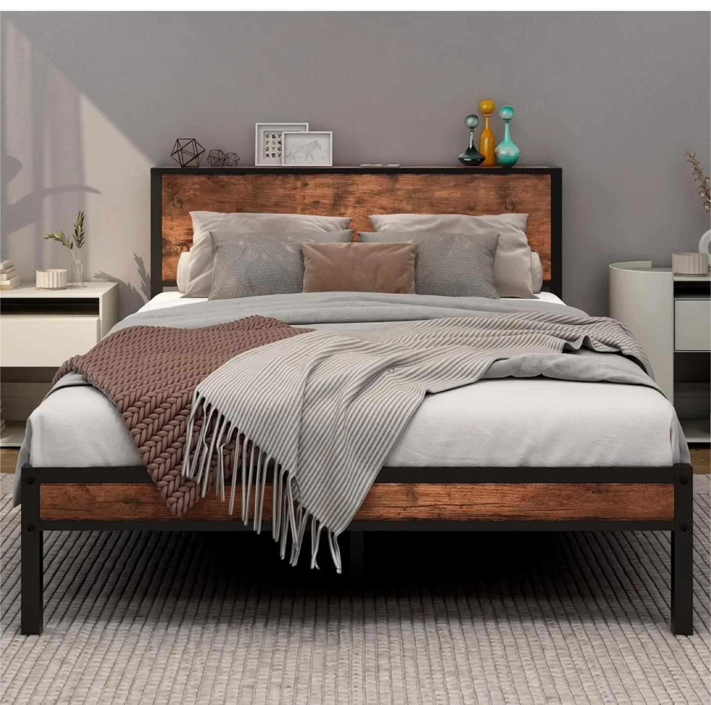 Full Size Bed Frame with Headboard