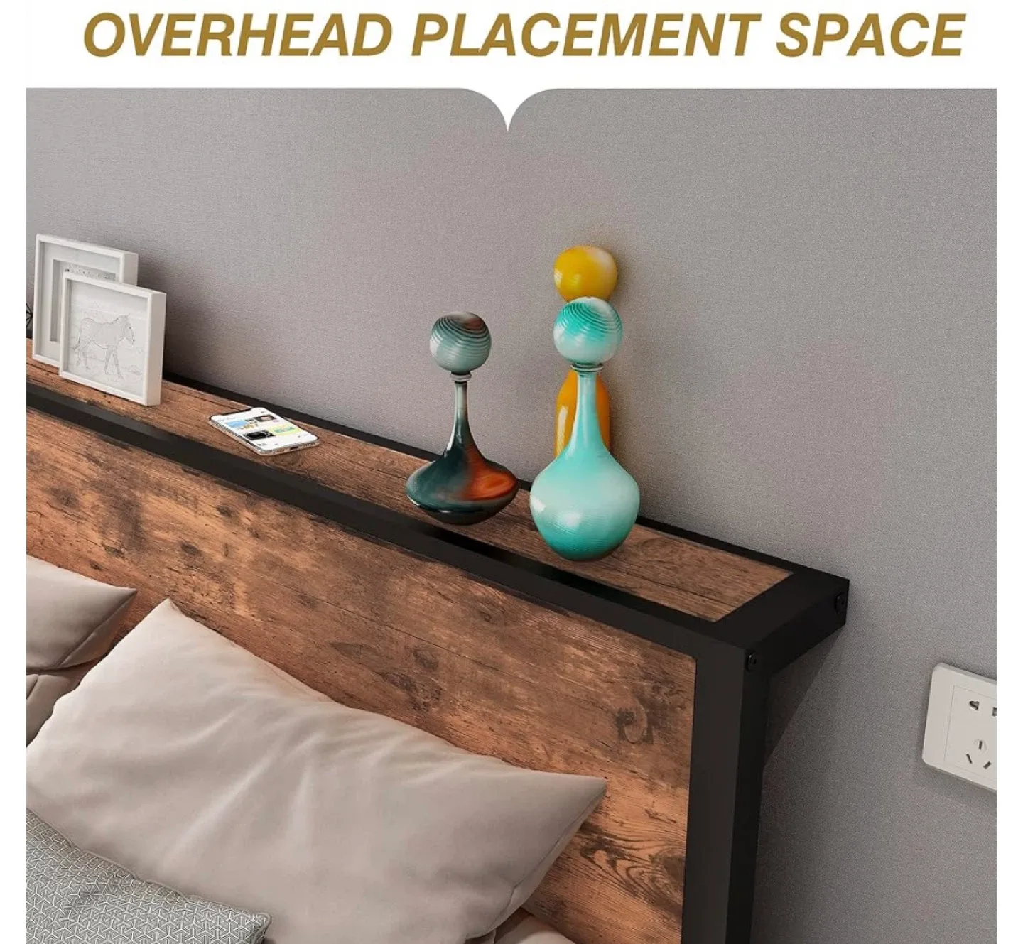 Full Size Bed Frame with Headboard image indicator(4)