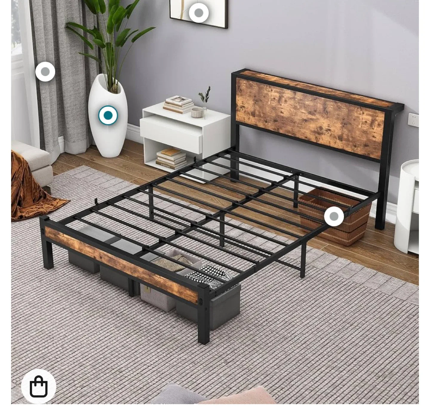 Full Size Bed Frame with Headboard image indicator(5)