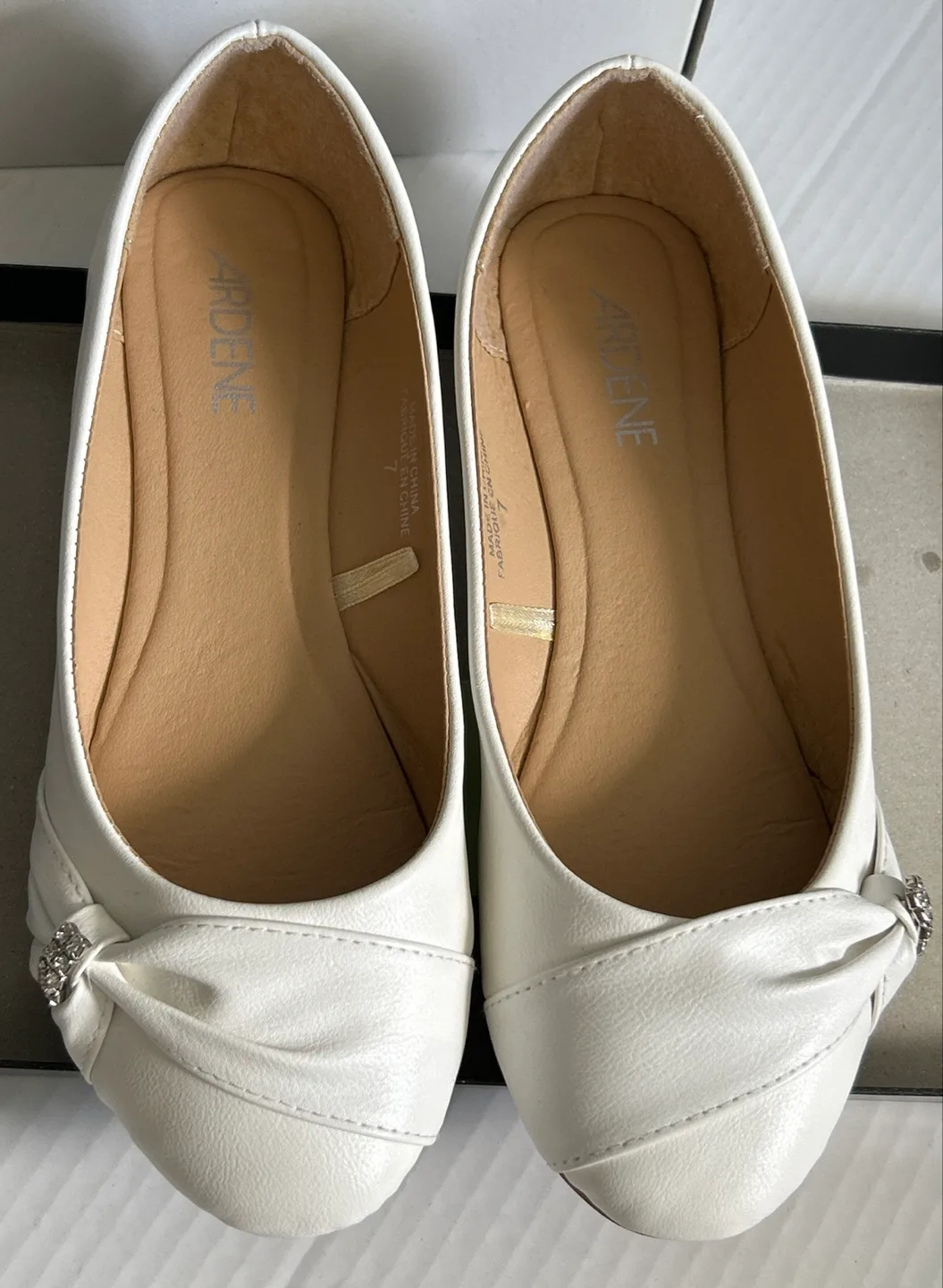 Ardene White Ballet Flats - Size 7 thumbnail
