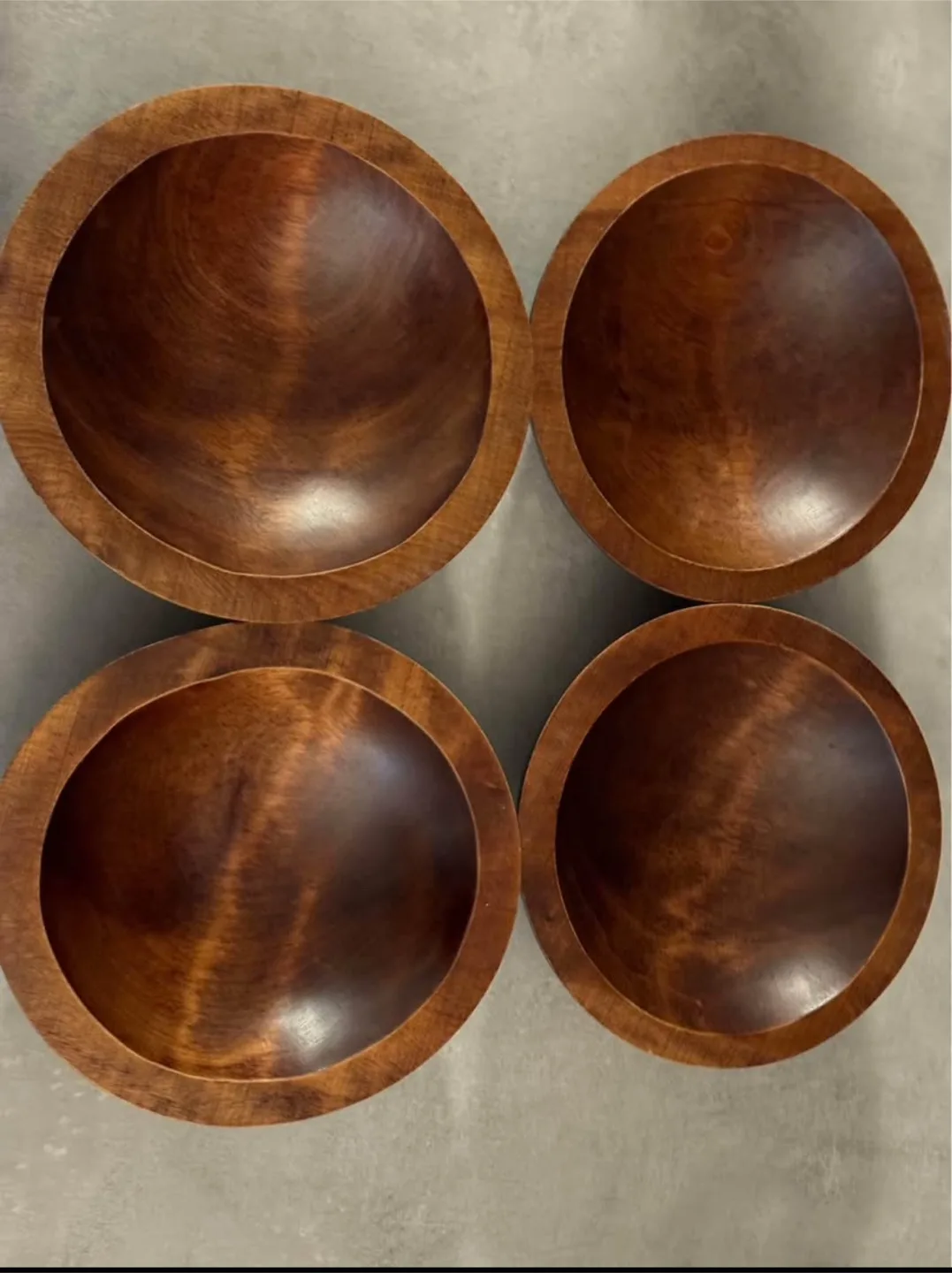Vintage Baribocraft 🍁Wood Thumbprint Flying Saucer Salad  Bowls