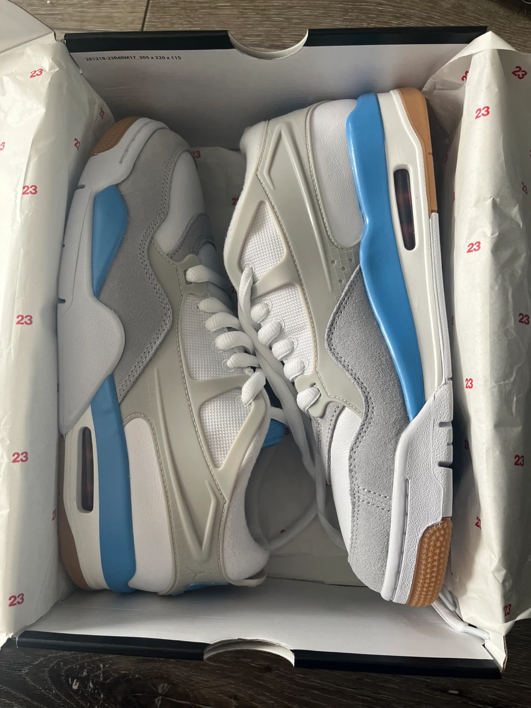 Jordan Air 4 Retro White/Grey/Blue Size 9