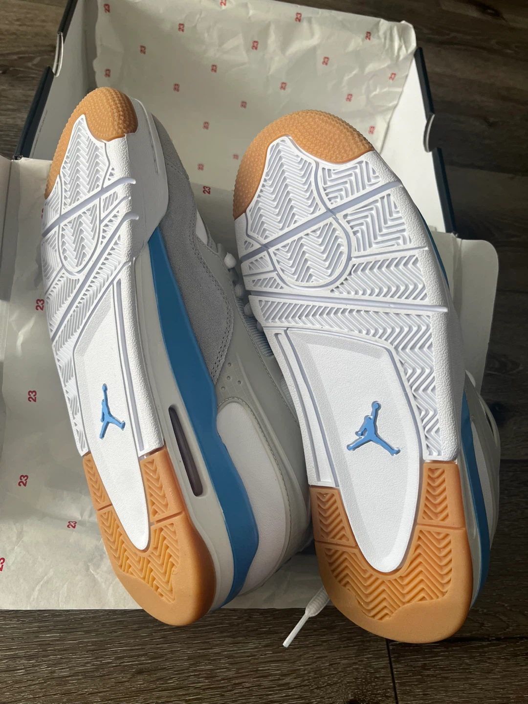 Jordan Air 4 Retro White/Grey/Blue Size 9 - photo 4
