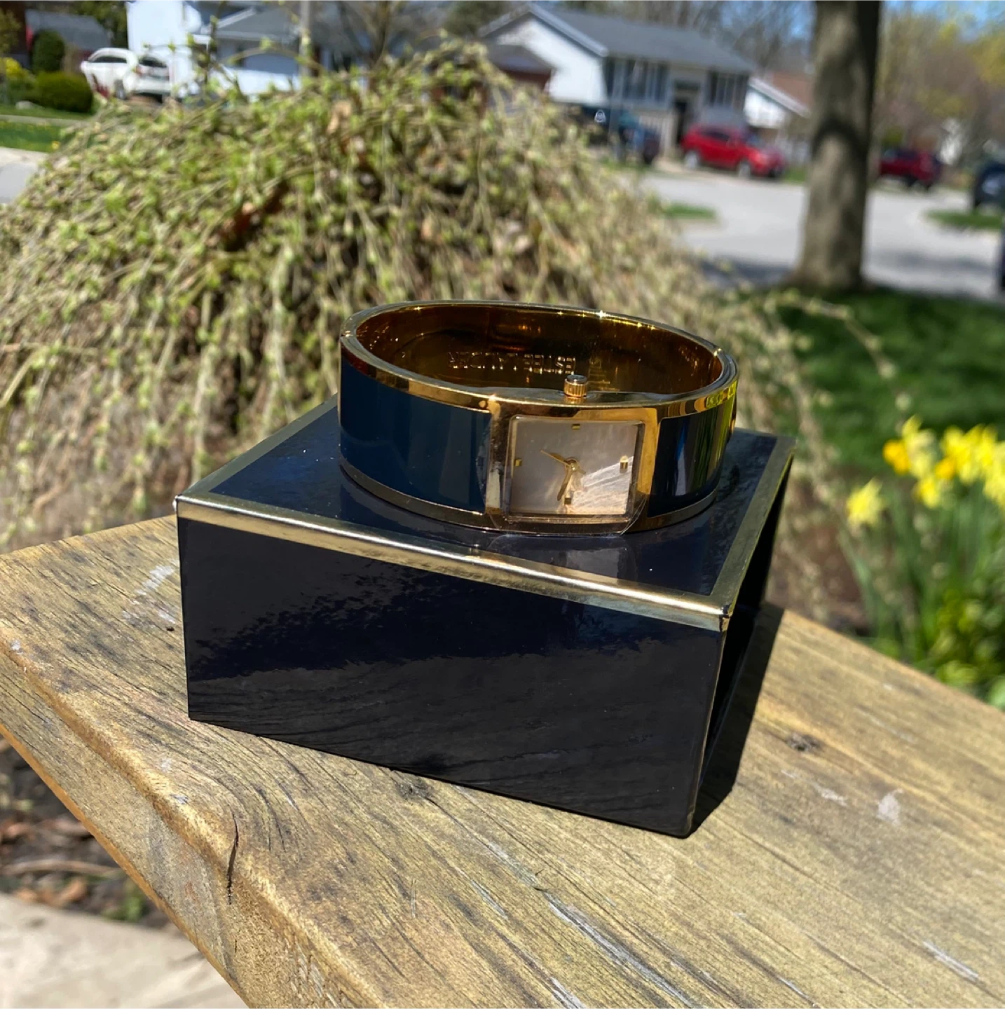 Estée Lauder Bangle Watch - Navy & Gold