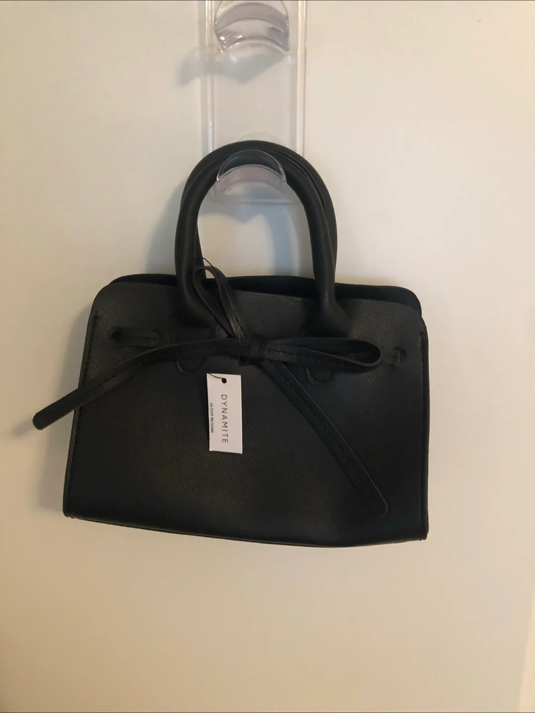 Dynamite faux- leather Black Handbag with Strap - NEW! image indicator(4)