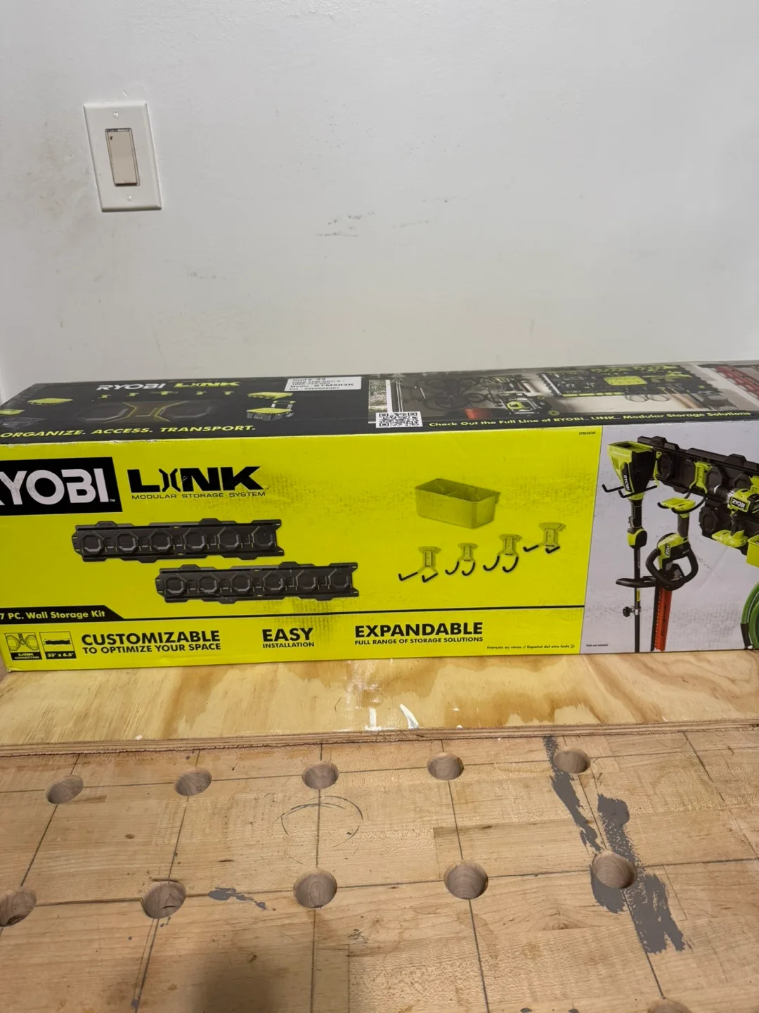 Ryobi Link Modular Storage System 7 PC Wall Storage Kit