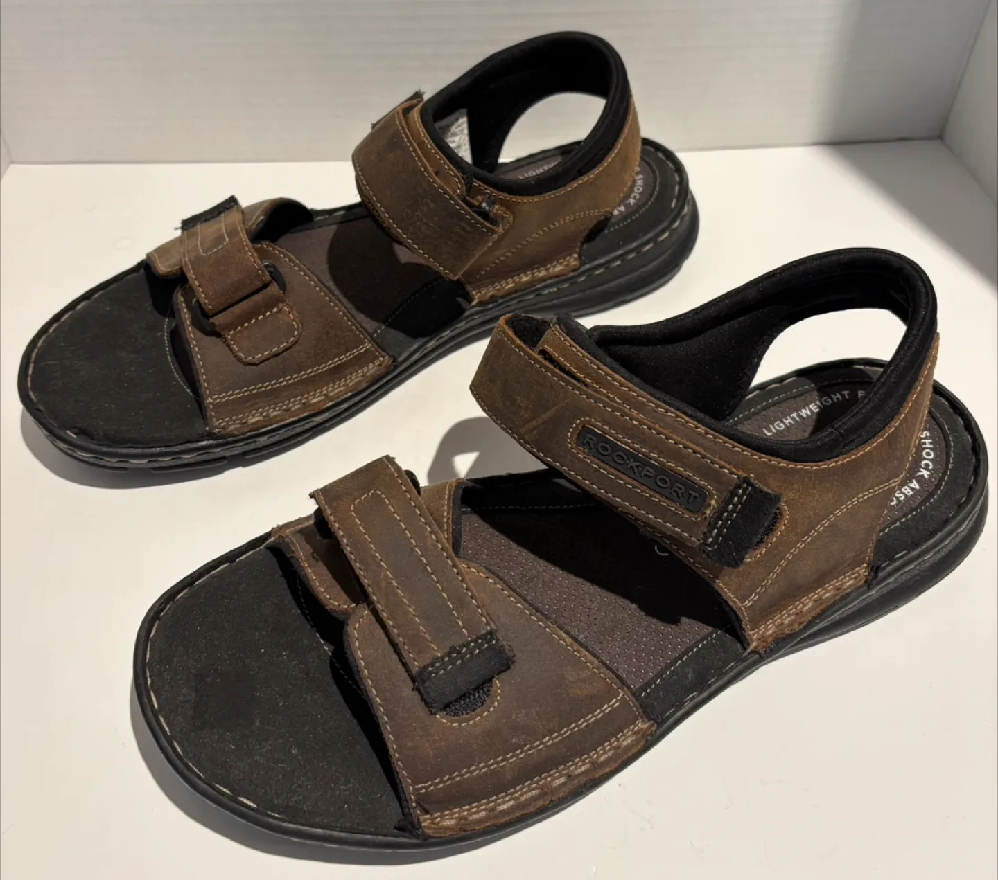 Rockport Mens M Brown Leather Sandals - Size 9 image indicator(3)