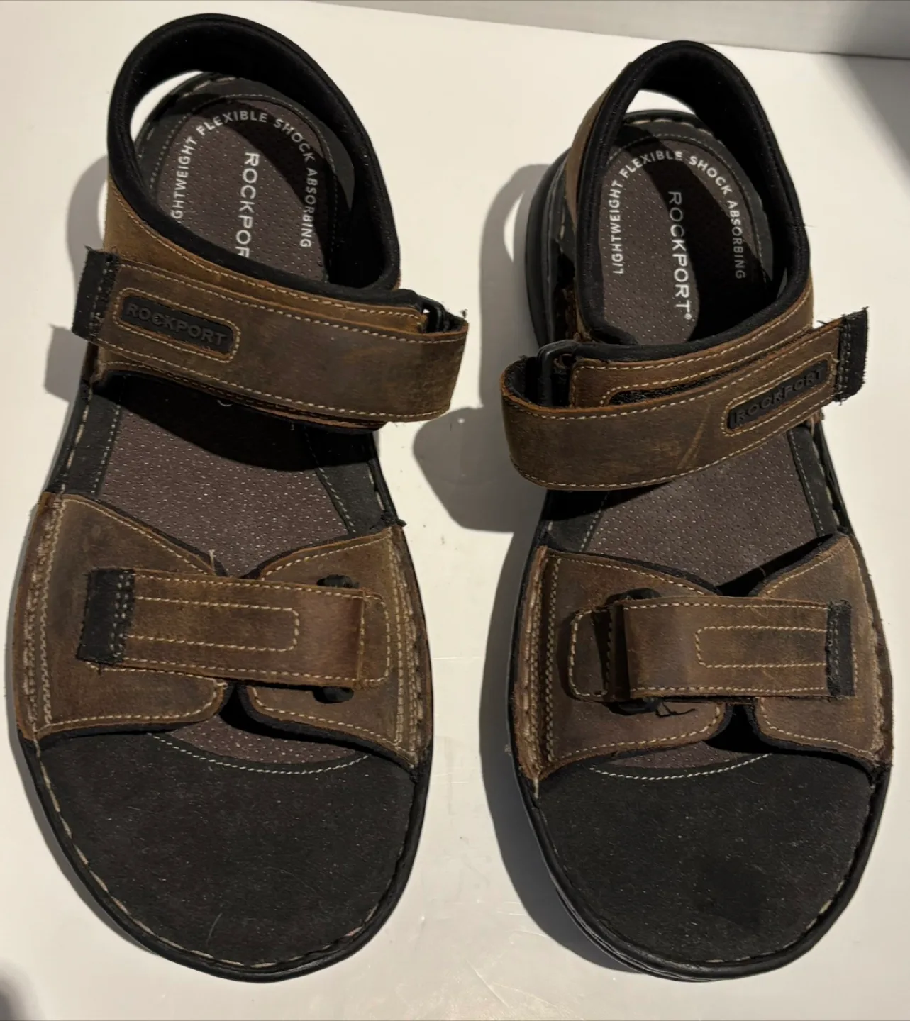 Rockport Mens M Brown Leather Sandals - Size 9 image indicator(2)